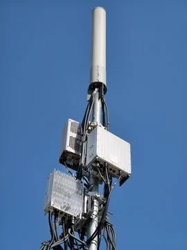5G technology tower providing wireless communication in a vast area Stock Photos