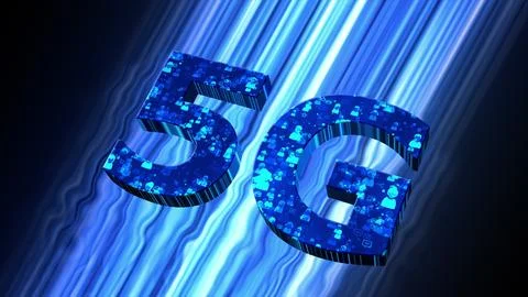 5G Technology Visualization. 3d, No Text. 库存插图