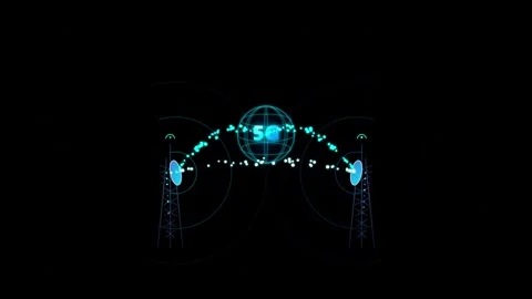 5G telecom tower network animation Stock Footage 344232532