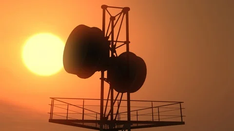 5G Telecommunication Tower Antennas Sunset 26 Stock Footage