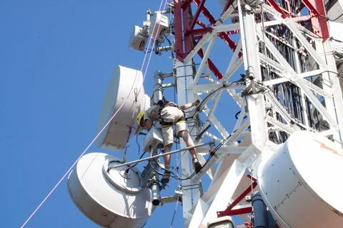 5g telecommunication tower Stock-Fotos