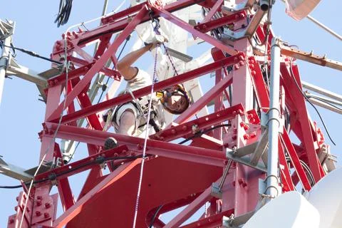 5g telecommunication tower Stock-Fotos