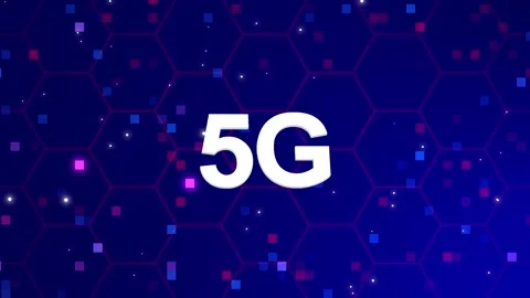 5G text animation with background Video stock 260209678