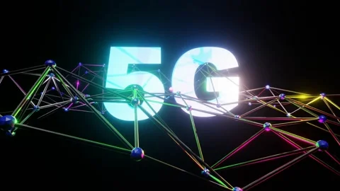 5G text with the earth, Network and communication concepts, Technology Video stock 260373104