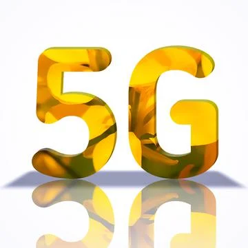 5G text in the form of Mustard flower Illustration