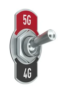 5G toggle switch on white background. Isolated 3D illustration Stockillustratie