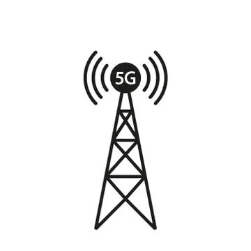 5G tower icon design. Vector illustration. Eps10. 스톡 일러스트