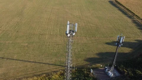 5G tower, telecommunications mast, mobile mast, cell tower. Hedon.UK 2.8.2026 Stock Footage 341118419