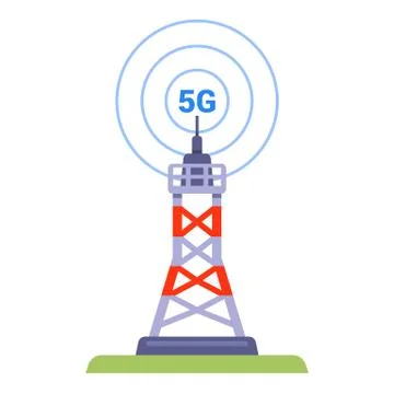 5G tower on a white background. high-speed Internet of a new generation. Stock Illustration