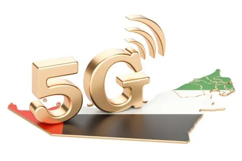5G in UAE concept, 3D rendering Stock Illustration