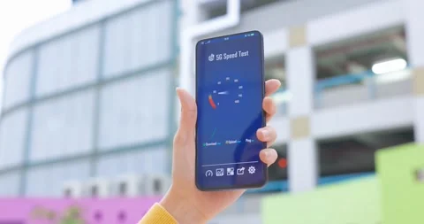5G user check the speed Stock Footage 143791500