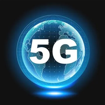 5G Vector Icon. 5th Generation Wireless Internet Network Connection Informati 스톡 일러스트