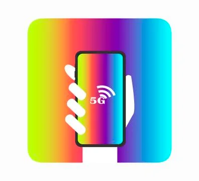 5G Vector Icon. 5th Generation Wireless Internet Network Connection Informati Stock Illustration
