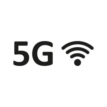 5G WIFI Icon Vector flat design style Stock Illustration