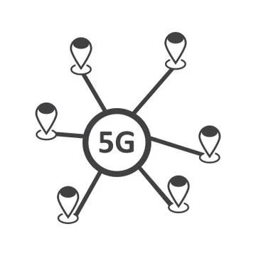 5G WIFI Icon Vector flat design style Stock Illustration