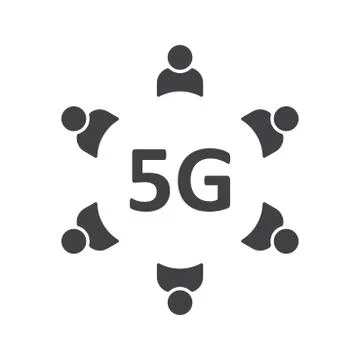 5G WIFI Icon Vector flat design style Stock Illustration