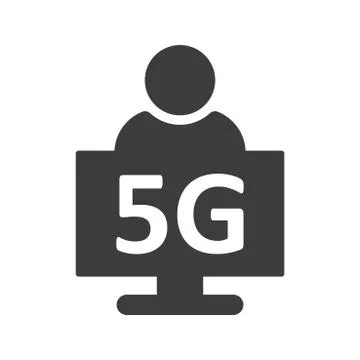 5G WIFI Icon Vector flat design style Stock Illustration