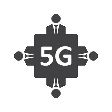 5G WIFI Icon Vector flat design style Stock Illustration