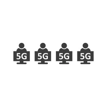 5G WIFI Icon Vector flat design style Stock Illustration