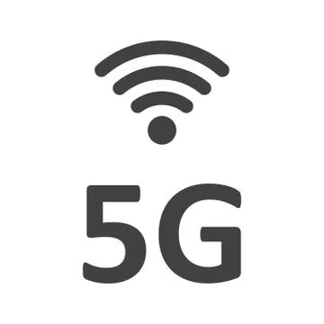 5G WIFI Icon Vector flat design style Stock Illustration