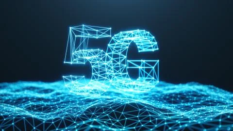 5G wireless high-speed mobile Internet. Technology concept. High speed internet Illustrazione stock