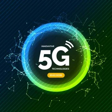 5G wireless internet connection network background. High speed 5g data Stock Illustration