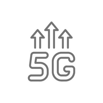 5G wireless internet line icon. Isolated on white background Stock-Illustration