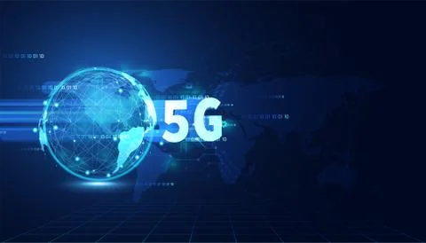 5G wireless internet technology Concept background wifi communication connect Иллюстрация