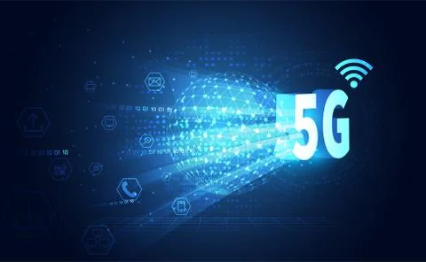 5G wireless internet technology Concept background wifi communication connect Stock-Illustration