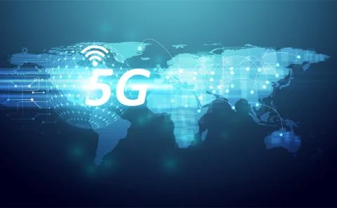 5G wireless internet technology Concept background wifi communication connect Illustration