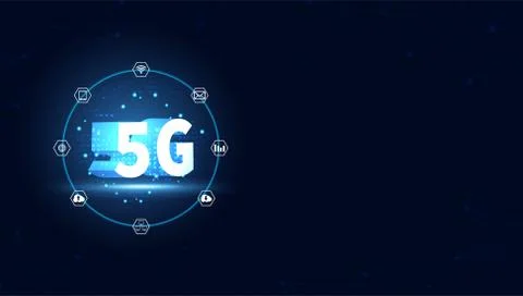 5G wireless internet technology Concept background wifi communication connect Иллюстрация
