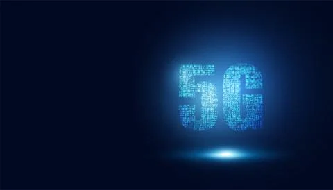 5G wireless internet technology Concept background wifi communication and net Illustrazione stock