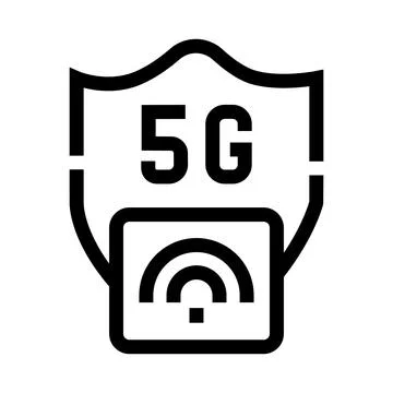5g wireless network security system protection icon Stock Illustration
