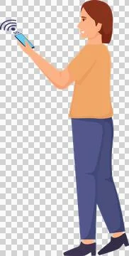 5G wireless network technology character illustration Stock Illustration