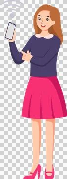 5G wireless network technology character illustration Stock Illustration