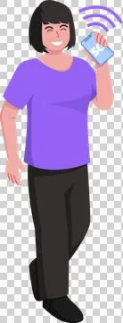 5G wireless network technology character illustration Stock Illustration