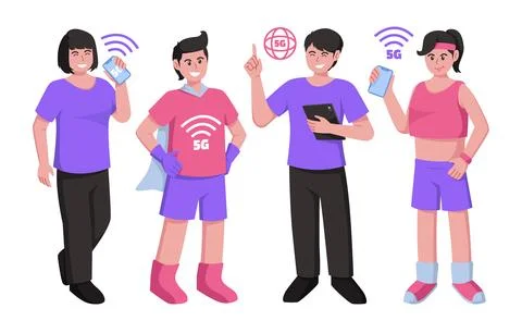 5G wireless network technology concept. Stock Illustration