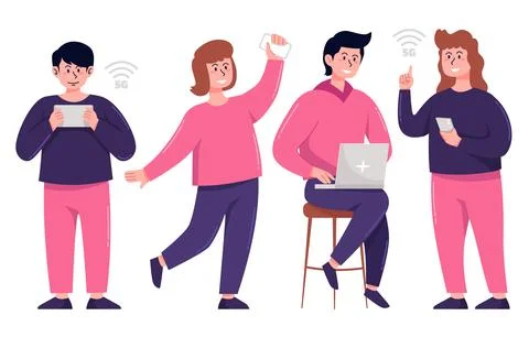 5G wireless network technology concept. Stock Illustration