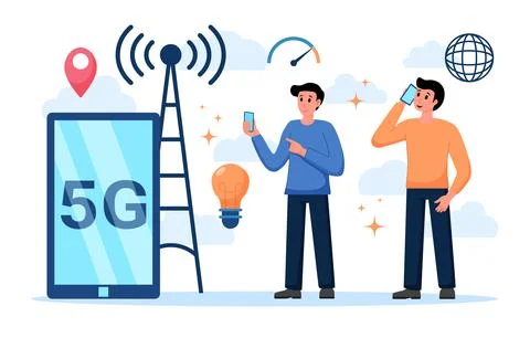 5G wireless network technology concept. Stock Illustration