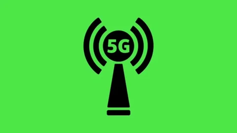 5G Wireless Network Tower Icon Animation on Green Screen 库存影片 335884482