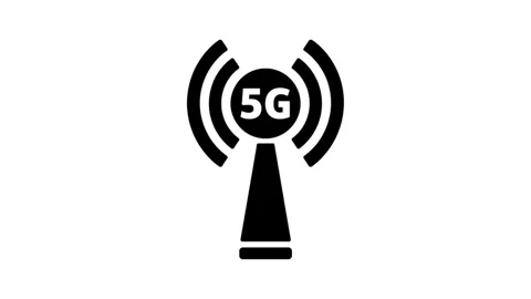 5G Wireless Network Tower Icon Animation Video stock 335884868