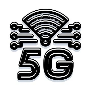 5g wireless network transmitting digital signal connectivity Stock Illustration