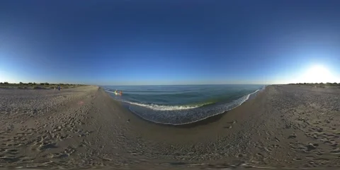 5K 360 VR Virtual Reality Sunny sunset on the Sea of Azov Stock Footage