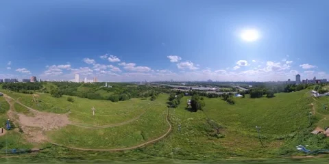 5k 360VR FPV Fly Above Krilatskoe Park at Moscow in Summer Video stock 159981014