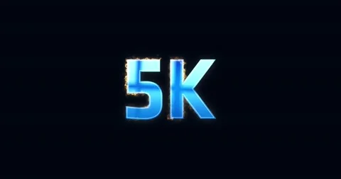 5K, 5000. Electric lightning text. Logotype Stock Footage 137557715