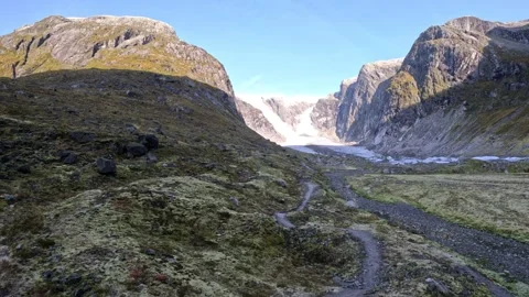 5K Austerdalsbreen Glacier in Norway Stock Footage 325562759