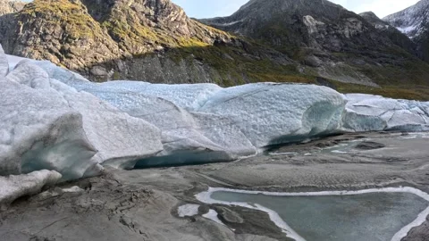 5K Austerdalsbreen Glacier in Norway Stock Footage 325562763
