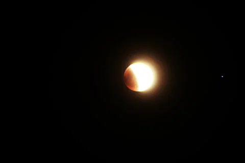 5K Lunar Eclipse 2014 30 Moon and Clouds April Stock Footage 37242512