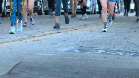 5K road race Stock Footage 128445453