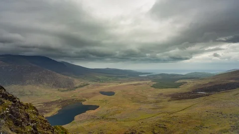 5k time lapse of clouds over Conor pass on the west coast of Ireland Stock Footage